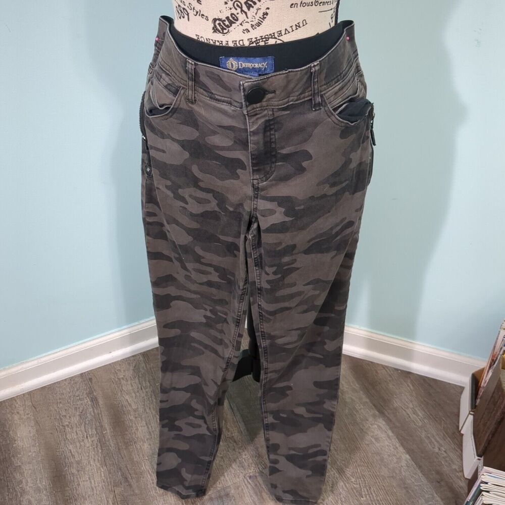 Democracy Gray Camo Camouflage Ab Technology Skinny Pants Jeans Womens 10
